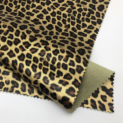 เสื้อผ้าพิมพ์ Leopard สีหนัง PU กันน้ํา 0.6 มม ความหนาตามต้องการ