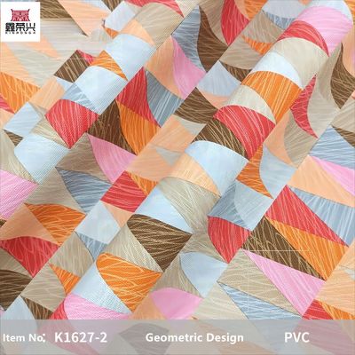 0.8 มม สีดีไซน์กณิตศาสตร์ PVCหนังสําหรับกระเป๋าถือ กระเป๋าบรรจุกล่องโทรศัพท์