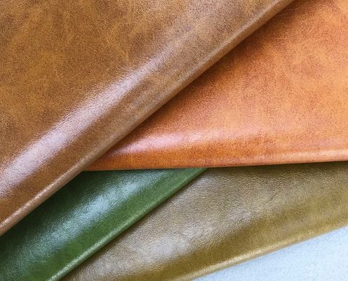 ผ้าหนังสีน้ํามันวาคซ์ วินเทจ โซฟา ที่นั่ง เฟอร์นิเจอร์หนังปลอม