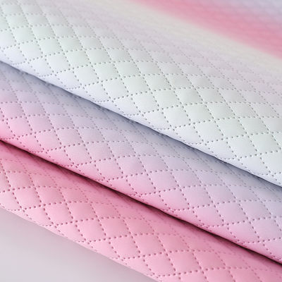 กระเป๋าสตางค์กระแทก PU เนื้อผ้าหนัง เนื้อผ้าของกราดิเอ็นท์รุ้งเพชรกริด