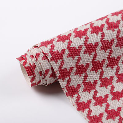 Houndstooth PVC หนังสําหรับกระเป๋า