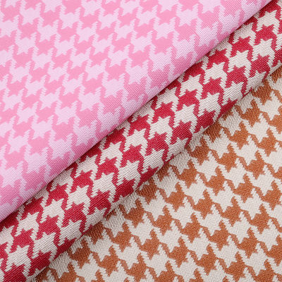 Houndstooth PVC หนังสําหรับกระเป๋า