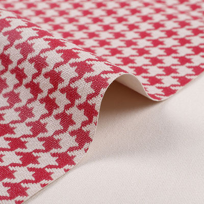 Houndstooth PVC หนังสําหรับกระเป๋า