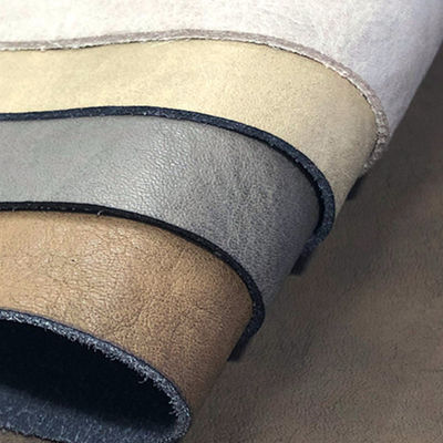 สีหนังไมโครไฟเบอร์ PU แบบจําลองสําหรับรองเท้า รีทโร รูปแบบผิวผิวเผา