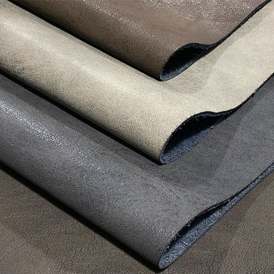 สีหนังไมโครไฟเบอร์ PU แบบจําลองสําหรับรองเท้า รีทโร รูปแบบผิวผิวเผา