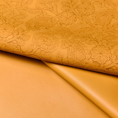 3D Retro Floral Embossed PVC Leather สําหรับกระเป๋าถือ กระเป๋าบรรจุกล่องผ้าตกแต่ง Placematหนังเทียม