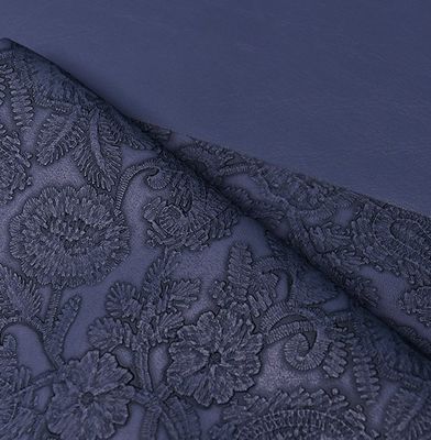 3D Retro Floral Embossed PVC Leather สําหรับกระเป๋าถือ กระเป๋าบรรจุกล่องผ้าตกแต่ง Placematหนังเทียม