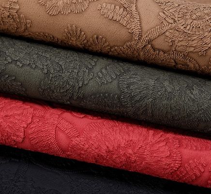 3D Retro Floral Embossed PVC Leather สําหรับกระเป๋าถือ กระเป๋าบรรจุกล่องผ้าตกแต่ง Placematหนังเทียม