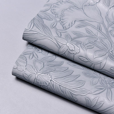 3D Retro Floral ถักผิวหนัง PVC ลวดลาย ด้านล่างสําหรับกระเป๋าถือ กระเป๋าบรรจุกล่องผ้าตกแต่ง Placemat ผิวหนังเท็จ