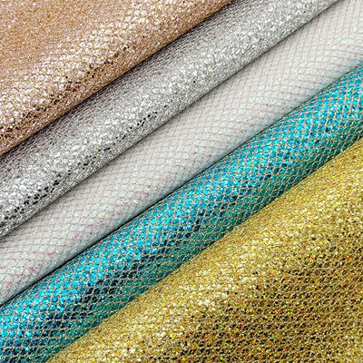 ประเภท Mesh รูปแบบ Glitter กลม PVC สิวสังเคราะห์ stretch วัสดุหนังเท็จสําหรับกระเป๋ากระเป๋ากระเป๋ากระเป๋าใส่รองเท้า โซฟาบรรจุ