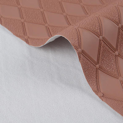 สไตล์ PVC Rhombus Embossed ลายหนังสังเคราะห์เทียมสําหรับรถเท้า ที่นั่งรถ โซฟาตกแต่งกระเป๋าผ้าหนังเท็จ
