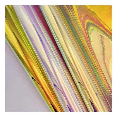 รุ้ง PU โฮโลแกรม เมทัลลิก หลากสี กระจก หนังเทียม สังเคราะห์ หนังเทียม กระเป๋าถือ เคสรองเท้า สมุดโน้ต หนัง