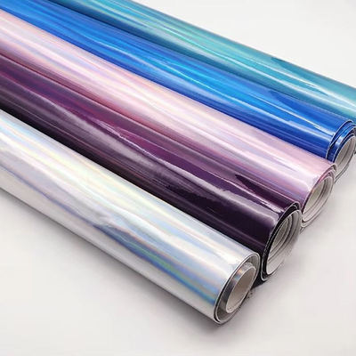 Rainbow Pu Holographic Laser Film Mirror Leather Synthetic Artificial False Leather รองเท้าหนังเทียม กระเป๋าถือผ้าหนัง