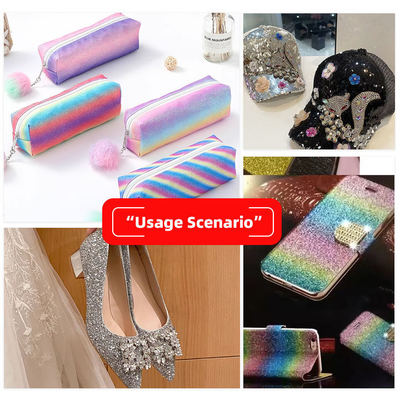 ผ้าหนังเทียม PU ยืดหยุ่น ประกายแวววาว หกเหลี่ยม กลิตเตอร์ สำหรับ รองเท้า กระเป๋า โบว์ งานฝีมือ หมวก หนังเทียม