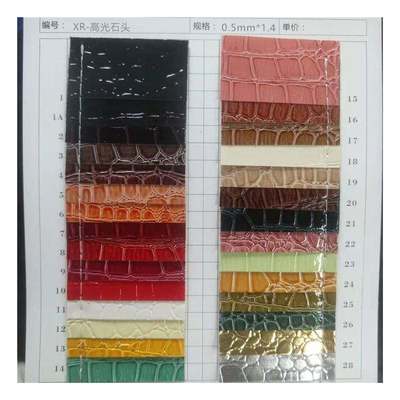 รูปแบบหินกระจ่างสูง สีหนังสังเคราะห์ Pvc รูปแบบสัตว์ รองเท้า กระเป๋าและกระเป๋าผ้าหนังเทียม