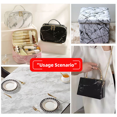 ผิวหนังพีวีซีพิมพ์เมอร์บลิ่งเกรน พร้อมรองเท้าแปรงสองแบบใน 20 สีสําหรับกระเป๋าและกระเป๋าเงิน