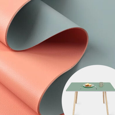 ผ้าหนังเทียม PVC ลายหนังวัว หน้ากว้าง 160 ซม. สองหน้า สีต่างกัน สำหรับทำรองเท้า เสื่อรองโต๊ะ และกระเป๋า