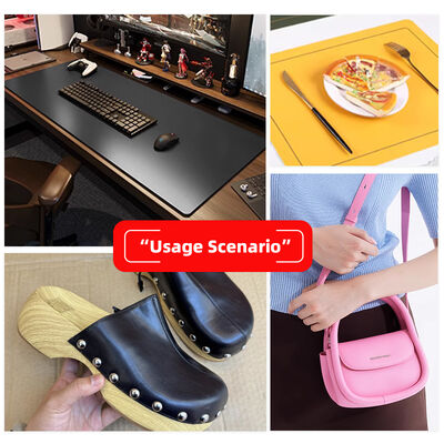 ผ้าหนังเทียม PVC ลายหนังวัว หน้ากว้าง 160 ซม. สองหน้า สีต่างกัน สำหรับทำรองเท้า เสื่อรองโต๊ะ และกระเป๋า