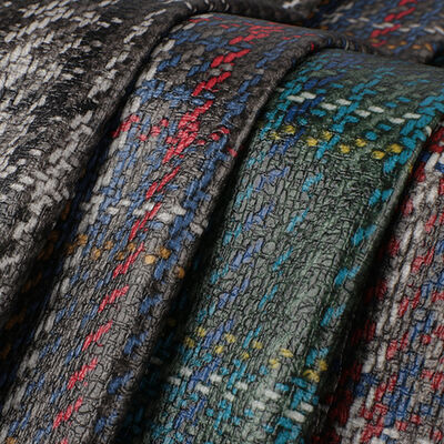 PVC Tech Cloth Printed Scottish Plaid Weave Grain กระเป๋าหนังสังเคราะห์เทียม โซฟา เข็มขัดรถยนต์ รองเท้าผ้าหนังเท็จ