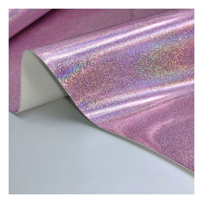 PU Holographic Leather Small Grain Embossed Synthetic Artificial Fux Shoes กระเป๋าเป้กระเป๋าถือ Notebook ผ้าหนัง