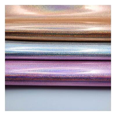 PU Holographic Leather Small Grain Embossed Synthetic Artificial Fux Shoes กระเป๋าเป้กระเป๋าถือ Notebook ผ้าหนัง