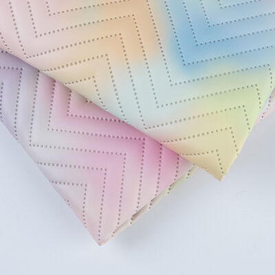 หนังเทียม PU ลายพิมพ์สีไล่ระดับแฟชั่นใหม่สำหรับโซฟา กระเป๋าตกแต่ง กล่องบรรจุ หนังเทียมไวนิล