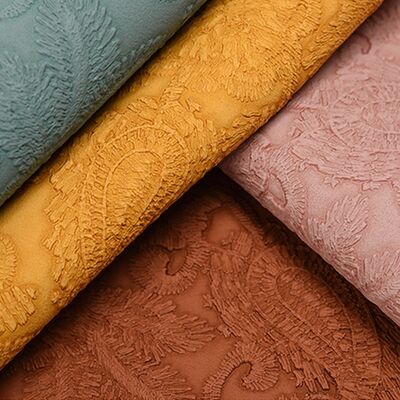 PVC Flower Patterns Embossed Style Artificial Synthetic Leather for Bag Placemat Shoes Decorate Package Box Faux Leather Fabric