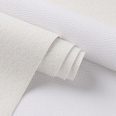 White PVC Embossed Fabric for Furniture Decorative Digital Printing Synthetic Artificial Leather for Bag Phone Shell Table Mat