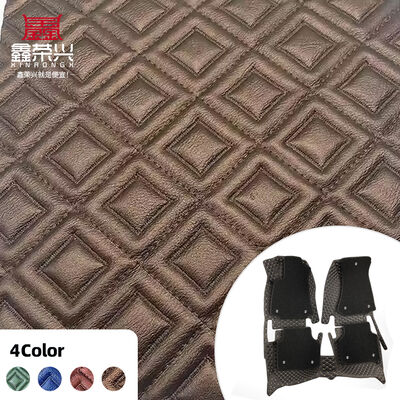 Custom PVC Rhomb Embroidery Quilted Pearly Synthetic Leather Needle Punch Foam for Car Seat Cover Sofa Faux Leather Fabric