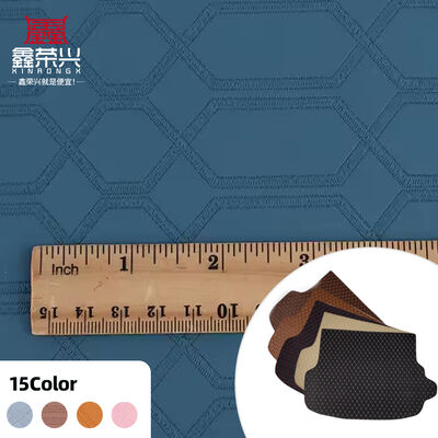 พีวีซีเลียนแบบการขีดผ้า Hexagonหนังสังเคราะห์ประดิษฐ์สําหรับรถเท้า ที่นั่งรถ โซฟาตกแต่งกระเป๋า ผ้าหนังปลอม