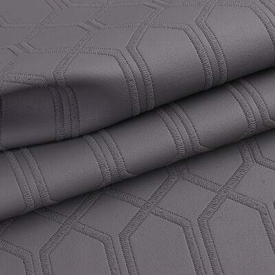 พีวีซีเลียนแบบการขีดผ้า Hexagonหนังสังเคราะห์ประดิษฐ์สําหรับรถเท้า ที่นั่งรถ โซฟาตกแต่งกระเป๋า ผ้าหนังปลอม