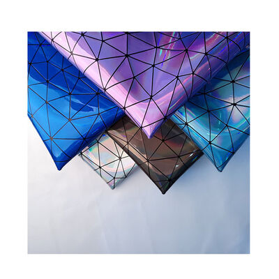 Special Embossed PU Laser Mirror Triangulation Synthetic Leather Waterproof Fabric Craft Lining Furniture Outdoor Sofa