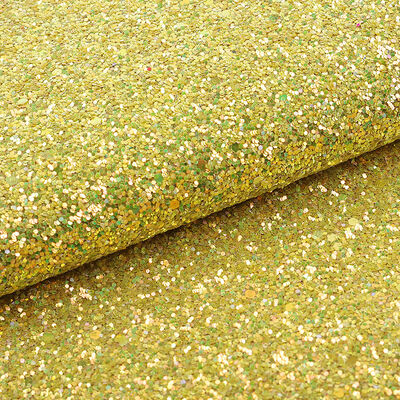 PU Synthetic Leather Fabric with Elastic Sparkly Shiny Hexagon Glitter for Shoes Bags Hats Crafts Decorative Use on Chair Sofa