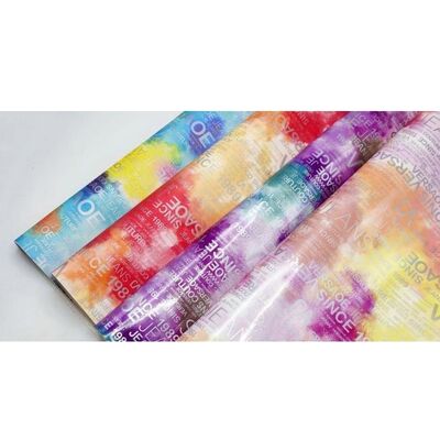 PU Rainbow Letter Print Magazin Design สิวสังเคราะห์ กันน้ํา เนื้อหนังเทียม สําหรับกระเป๋าเดินทาง เฟอร์นิเจอร์เครื่องสําอาง/โซฟา