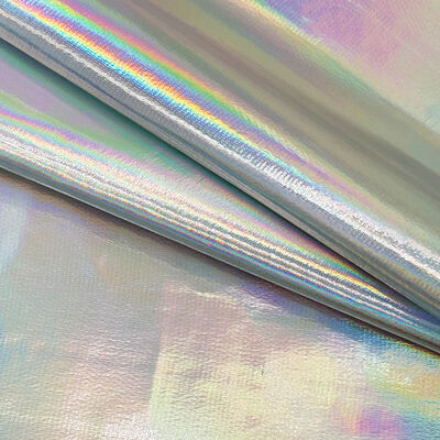 PVC Holographic Leather Laser Metallic Mirror Synthetic Leather Waterproof Faux Materials for Sofa Table Mat Vanity Case Shoes