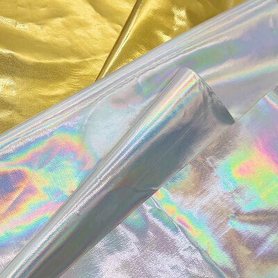 PVC Holographic Leather Laser Metallic Mirror Synthetic Leather Waterproof Faux Materials for Sofa Table Mat Vanity Case Shoes