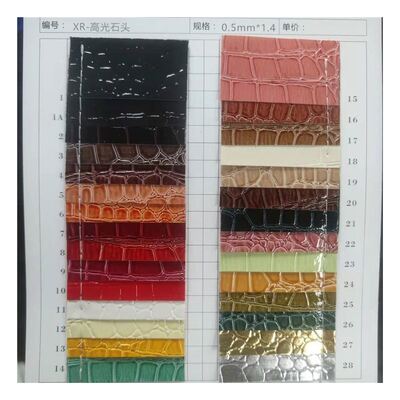 รูปแบบหินกระจ่างสูง สีหนังสังเคราะห์ Pvc รูปแบบสัตว์ รองเท้า กระเป๋าและกระเป๋าผ้าหนังเทียม