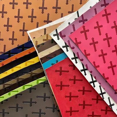 ผ้าหนังเทียม PU Vinyl สีแฟชั่นเปลี่ยนสี ลายปั๊มนูน สำหรับเฟอร์นิเจอร์ รองเท้า กระเป๋า แผ่นรองโต๊ะ โซฟา