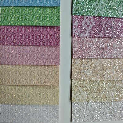 XR Glitter Synthetic Leather รูปแบบข้าว & รูปแบบดอกไม้