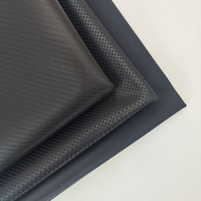 Bi Stretch PVC Leather For Car Seat Cover สีดํายืดหยุ่น