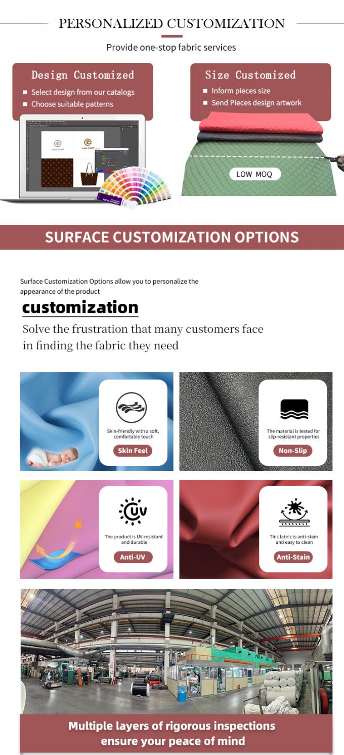 หนังเทียม PVC นูน 0.7/0.9 มม. ยืดได้ 4 ทิศทาง วัสดุหนังเทียมสำหรับรถจักรยานยนต์ เบาะนั่งจักรยาน เฟอร์นิเจอร์ รถยนต์ 6