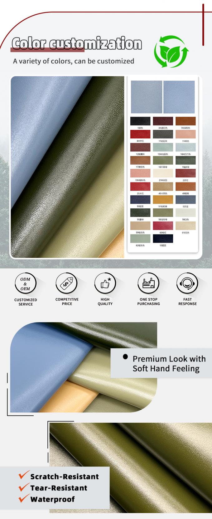 หนังเทียม PVC หนา 1.8 มม. ลายเข็มปักนูน ยืดหยุ่น กันน้ำ สำหรับกระเป๋า เสื่อโต๊ะ ตกแต่ง เข็มขัด โซฟา 4