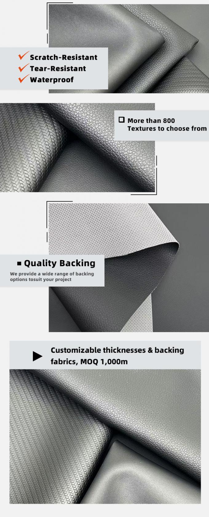 หนังเทียมกว้าง 160 ซม. สำหรับพรมรถยนต์ เบาะรถยนต์ กันรอย กันน้ำ หนังเทียม PVC ลายนูนสำหรับโซฟา เก้าอี้ เฟอร์นิเจอร์ 5