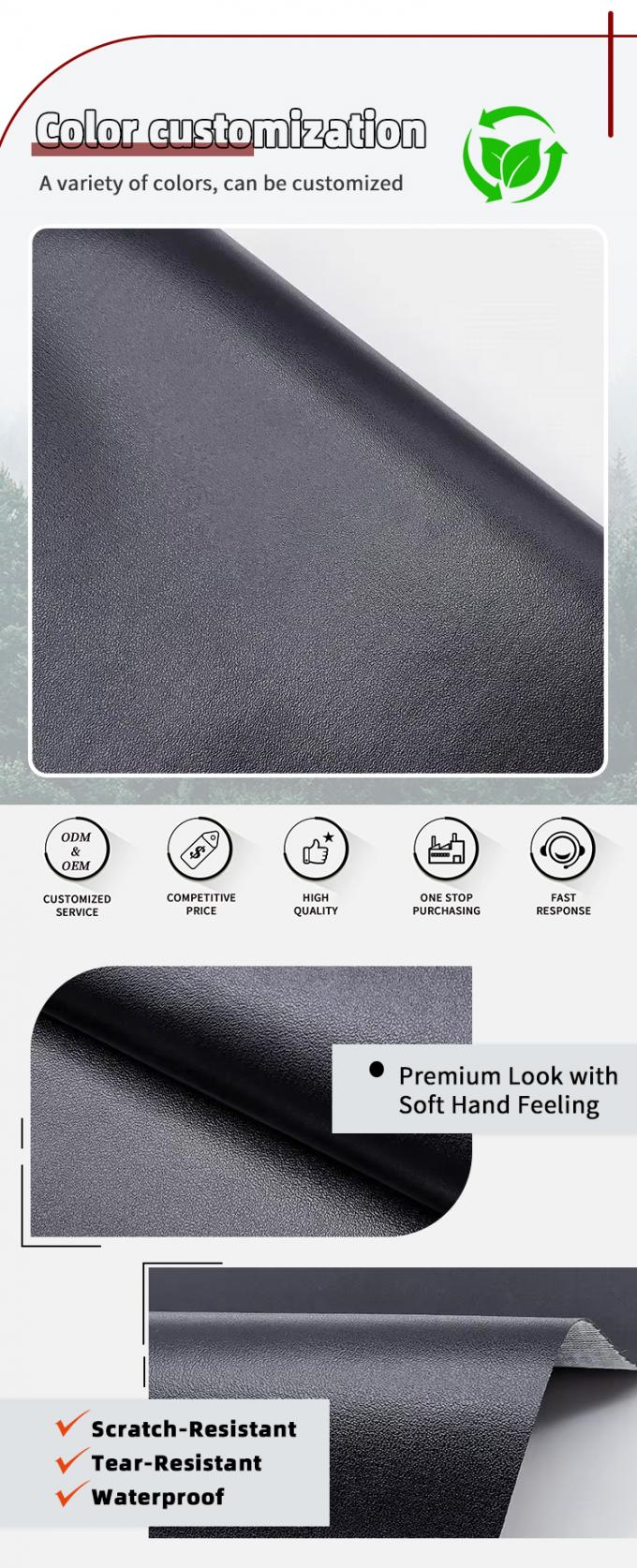 หนัง PVC ทนต่อการขีดข่วนสำหรับบุเฟอร์นิเจอร์ กว้าง 140 ซม. 4