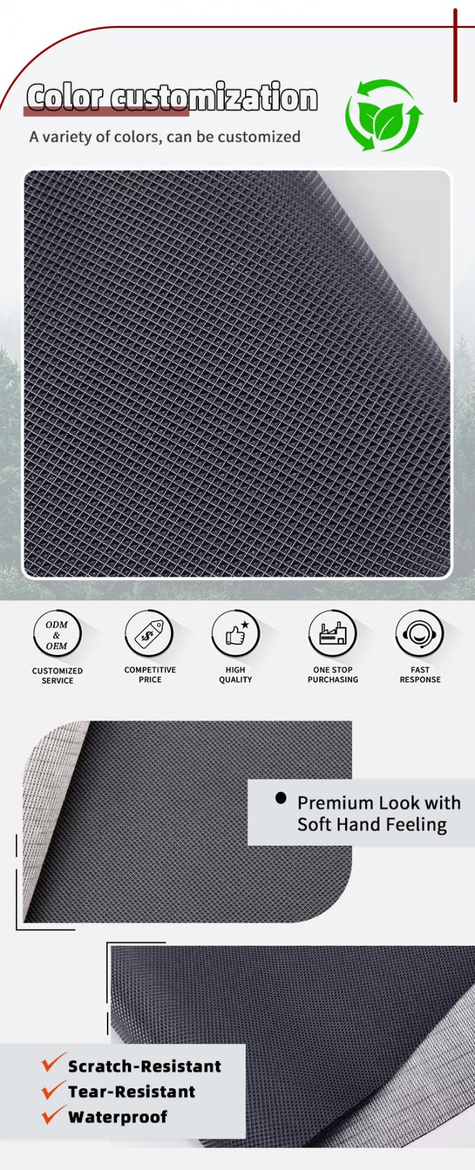 ผิวหนังพีวีซีทนทานต่อการบด สําหรับเก้าอี้รถและเฟอร์นิเจอร์ 4