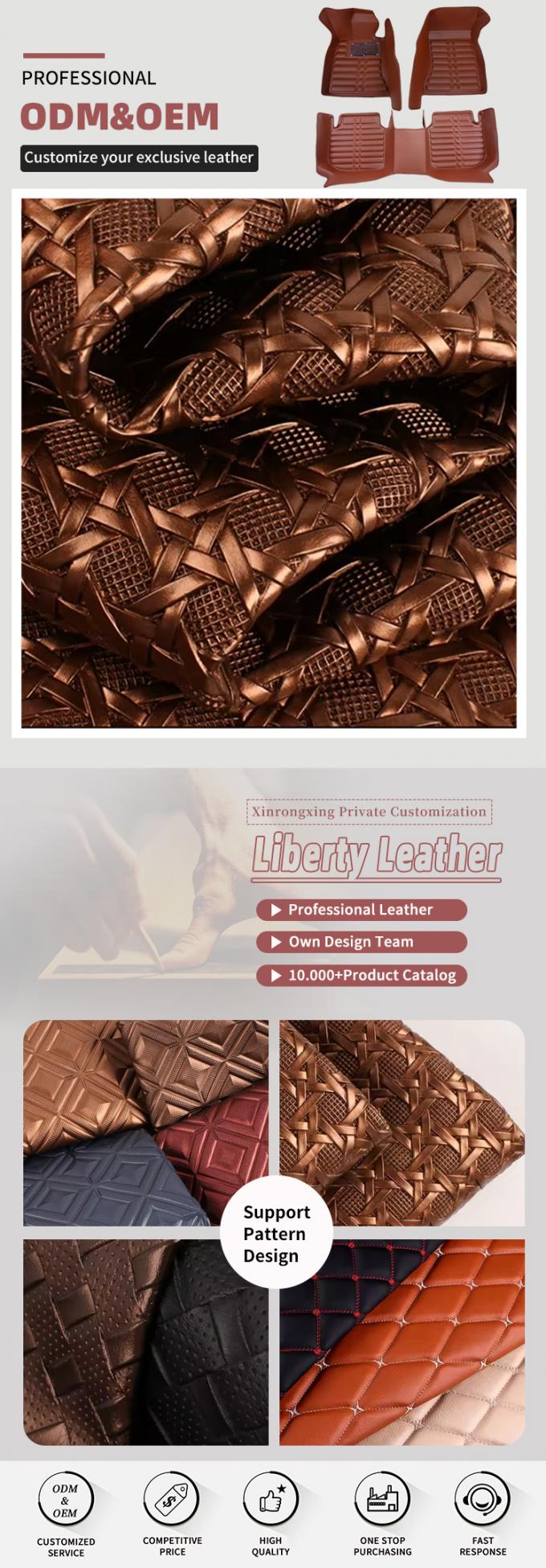 ผ้าหนังเทียม PVC ลายนูนสำหรับเบาะรถยนต์และเฟอร์นิเจอร์ 4