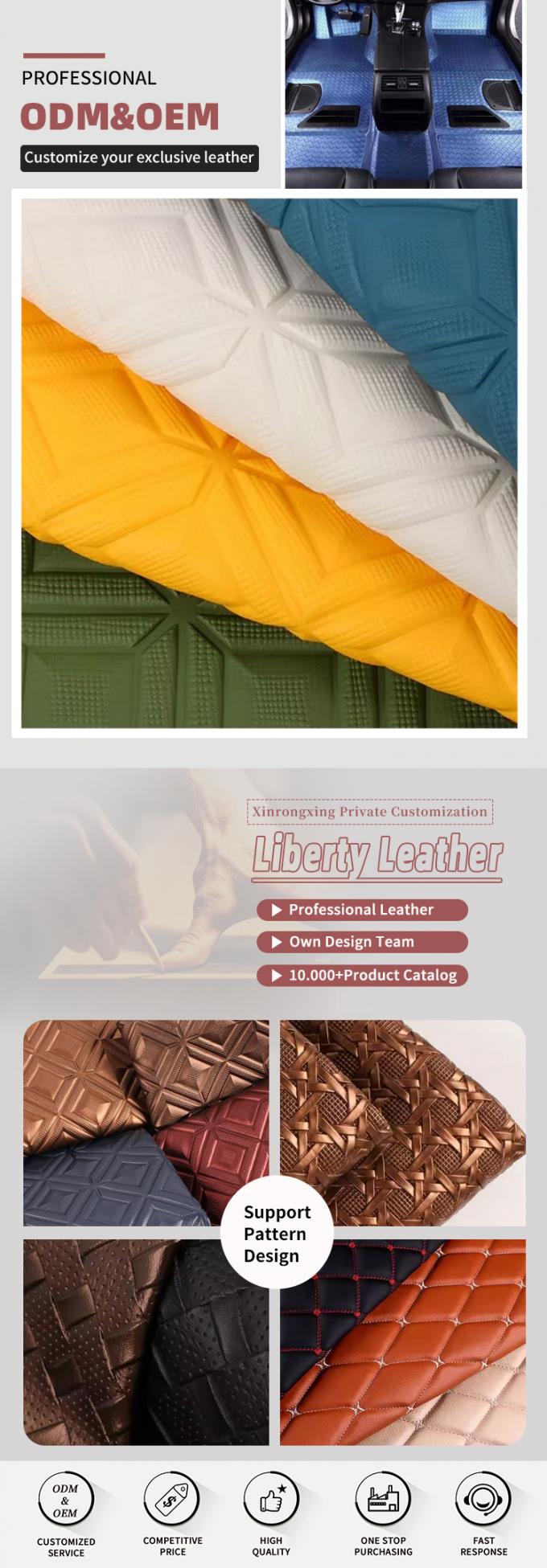 PVC Diamond Rhombus Embossed Styleหนังสังเคราะห์ประดิษฐ์สําหรับรถเท้าเก้าอี้รถโซฟาตกแต่งกระเป๋าผ้าหนังเท็จ 4