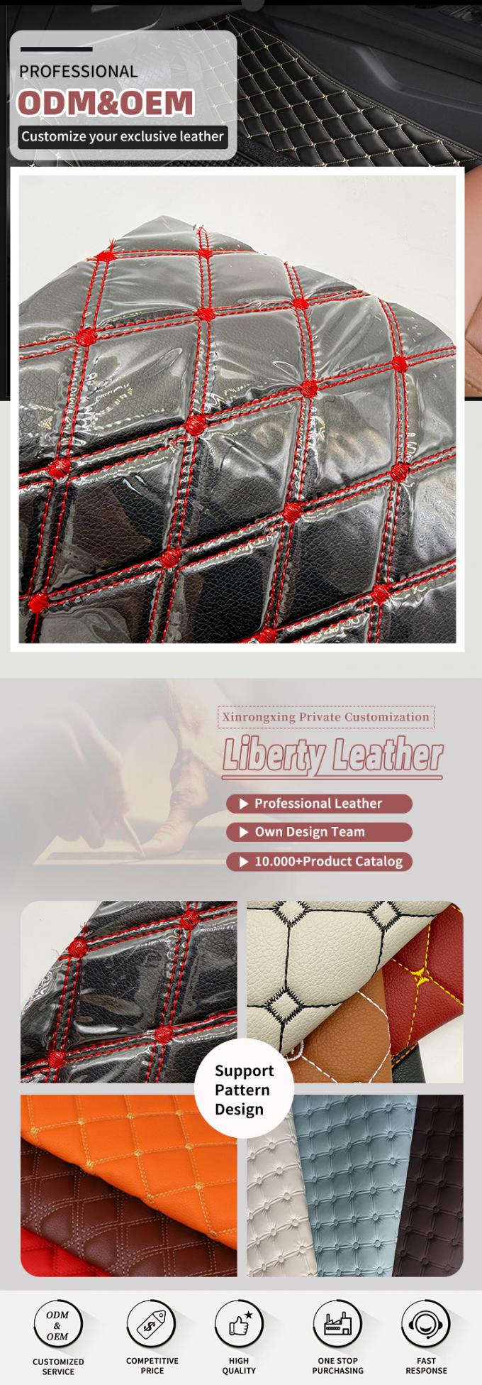 ผ้าใบผ้าใบหนัง PVC ที่แต่งเอง ผ้าใบเท้ารถ 4.6 มิลลิมิตร หนาด้วยฟองพัดกระชับสเตรชี่ฟิต ที่นั่งรถกระเบื้อง 4