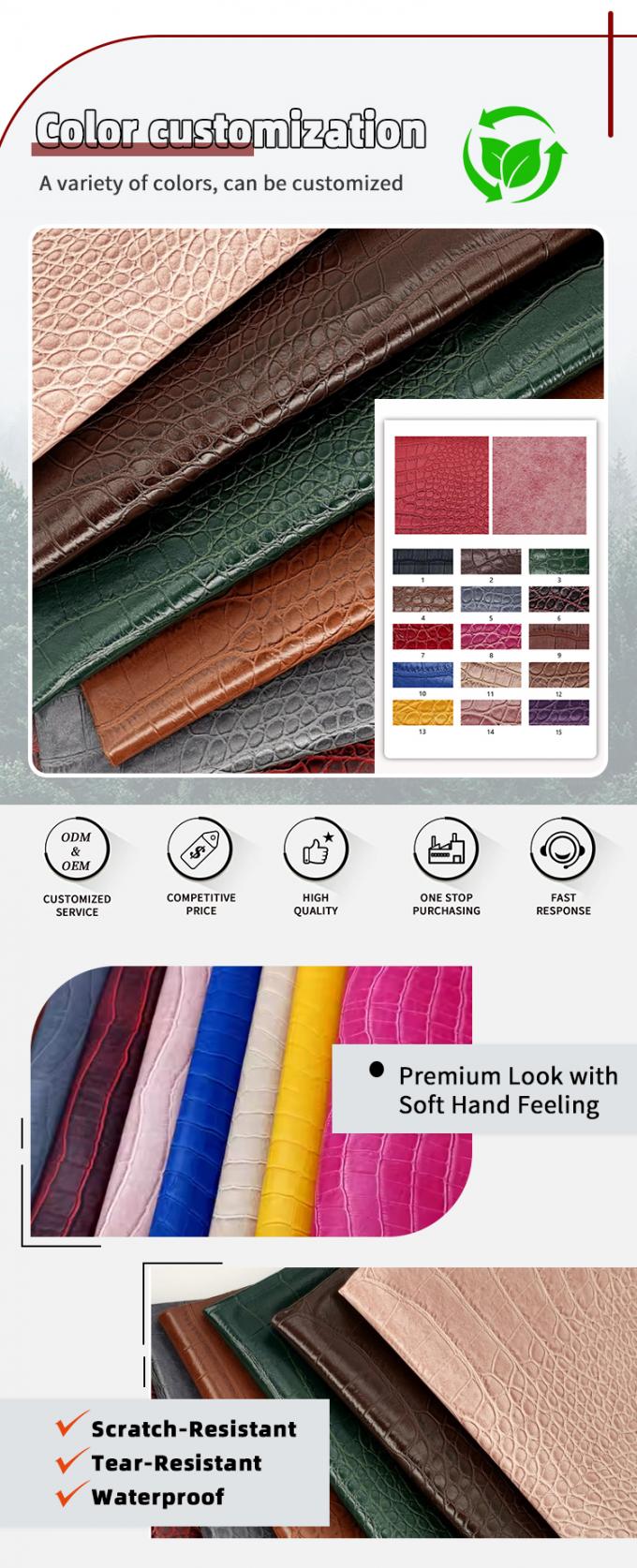 พีวีซี แบมบึวเมล็ดหนังเทียมหนังสังเคราะห์ กระเป๋าสตางค์ กระเป๋าตู้รองเท้า Ntoebook ผ้าหนังเทียม 4