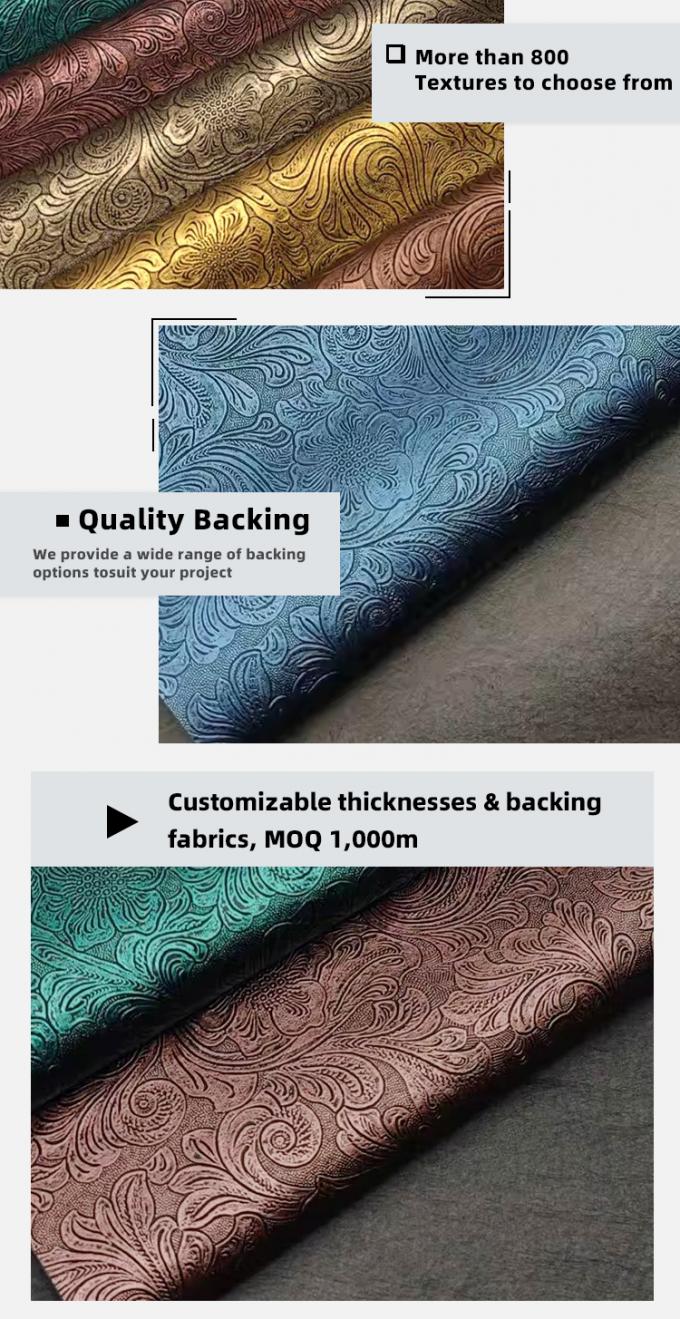 สูตรดอกไม้พีวีซีที่ระบาย เนื้อหนังสังเคราะห์สําหรับกระเป๋าสตางค์ กระเป๋าสตางค์ โน๊ตบุ๊ก กระเป๋าตกแต่ง วัสดุหนังเทียมทนทาน 5